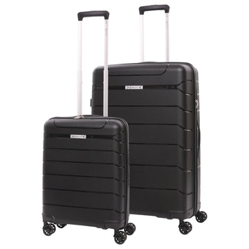 Aerolite Premium PP 2-Piece Luggage Set, Lightweight Polypropylene Hard Shell Suitcases with 4 Dual Spinner Wheels & TSA Lock, Expandable Cabin (21”), Large (28”), Expandable Carry-On Case Included – Black